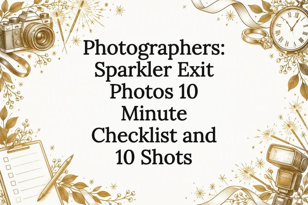 Photographers: Sparkler Exit Photos 10 Minute Checklist and 10 Shots