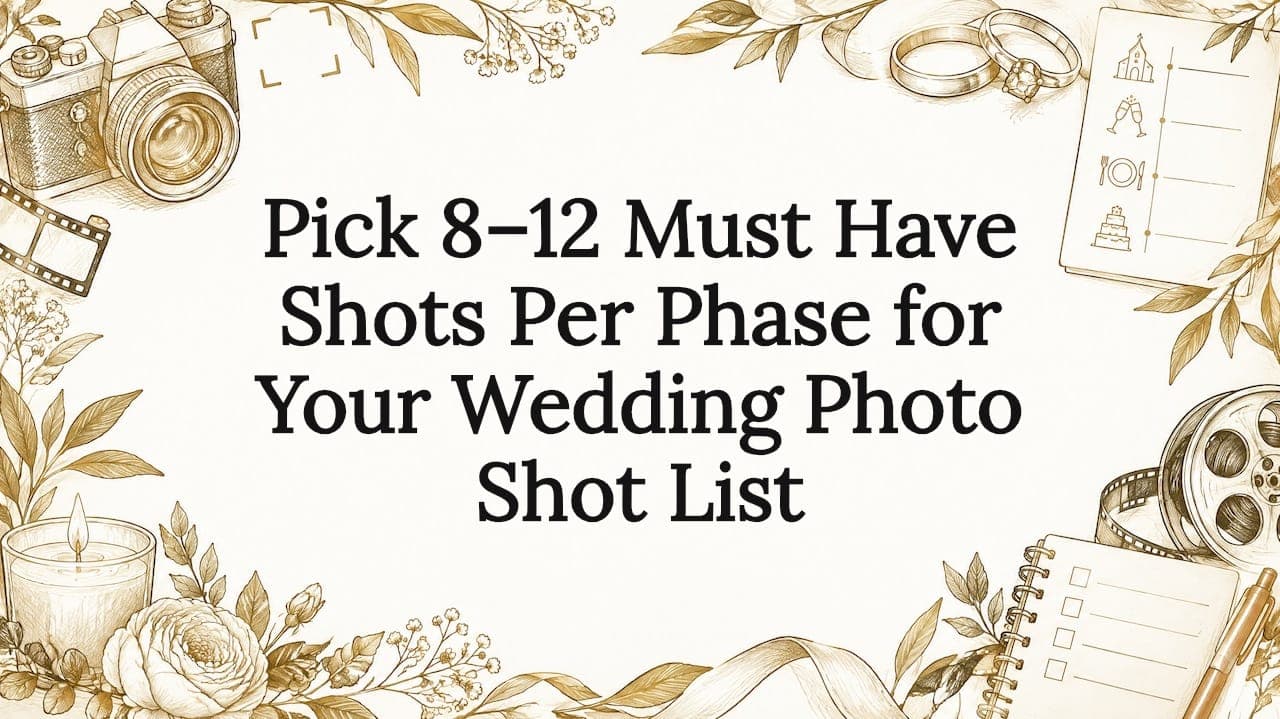 Pick 8–12 Must Have Shots Per Phase for Your Wedding Photo Shot List
