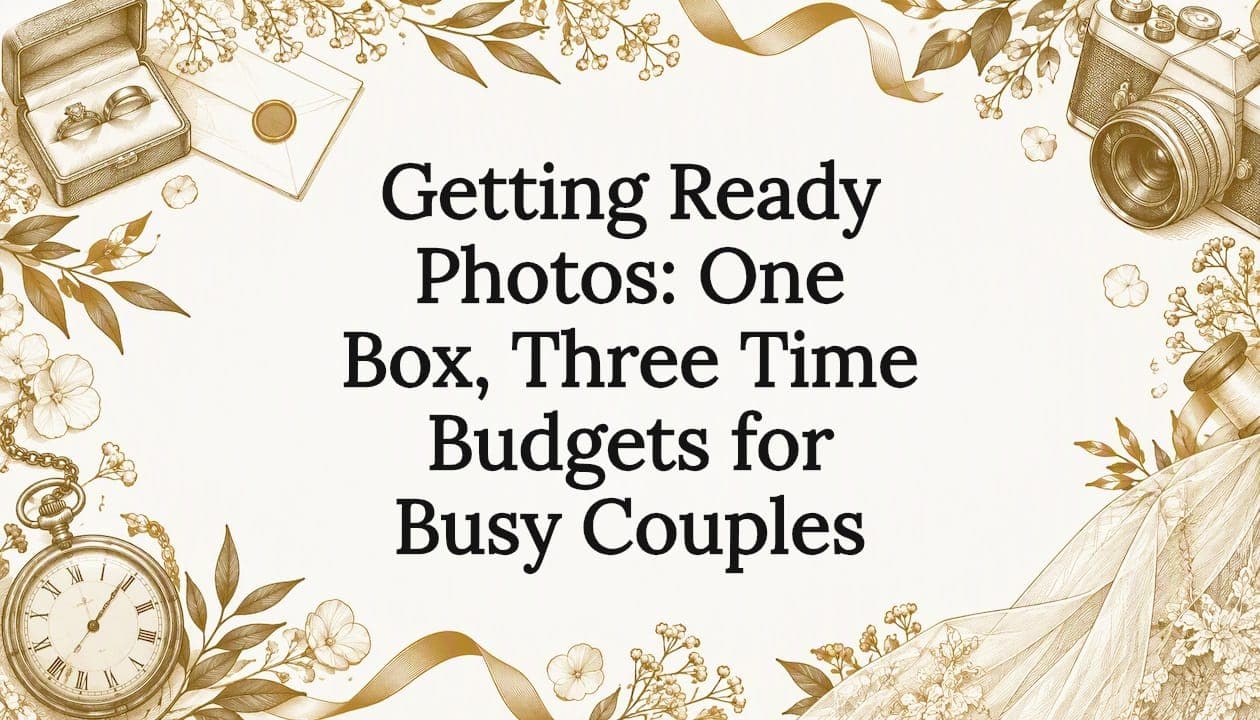Getting Ready Photos: One Box, Three Time Budgets for Busy Couples